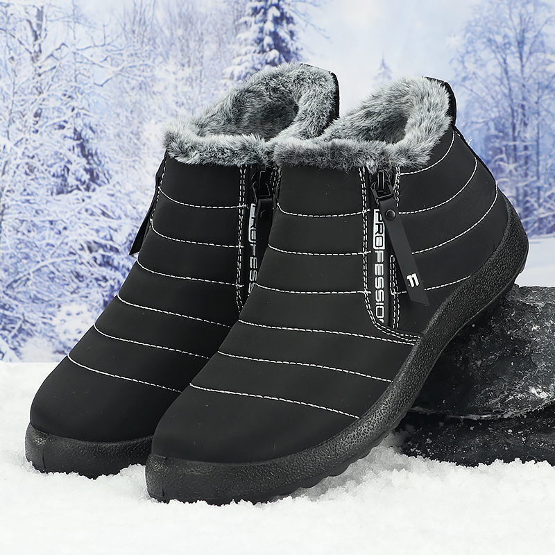 Waterproof Winter Boot - Men's Winter Snow Boots Side Zipper