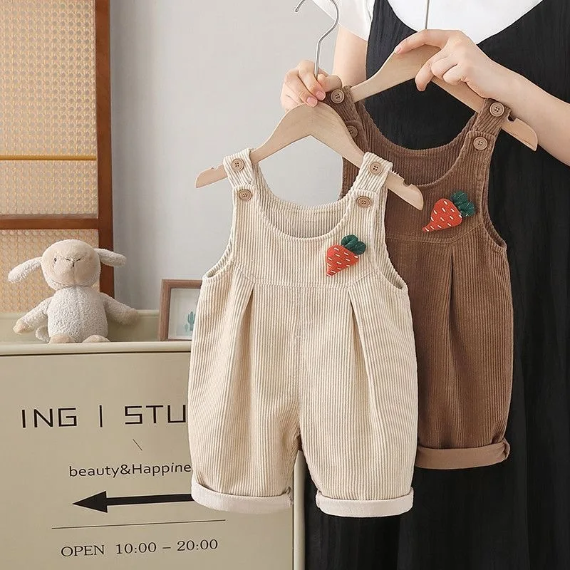 Corduroy Pant Warm - 1-4Y Autumn Baby Suspenders Pants Cute