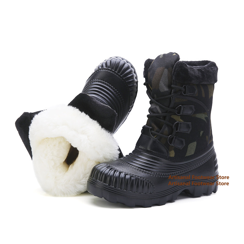 Waterproof Winter Boot - Men Camouflage Snow Boots Waterproof Rubber