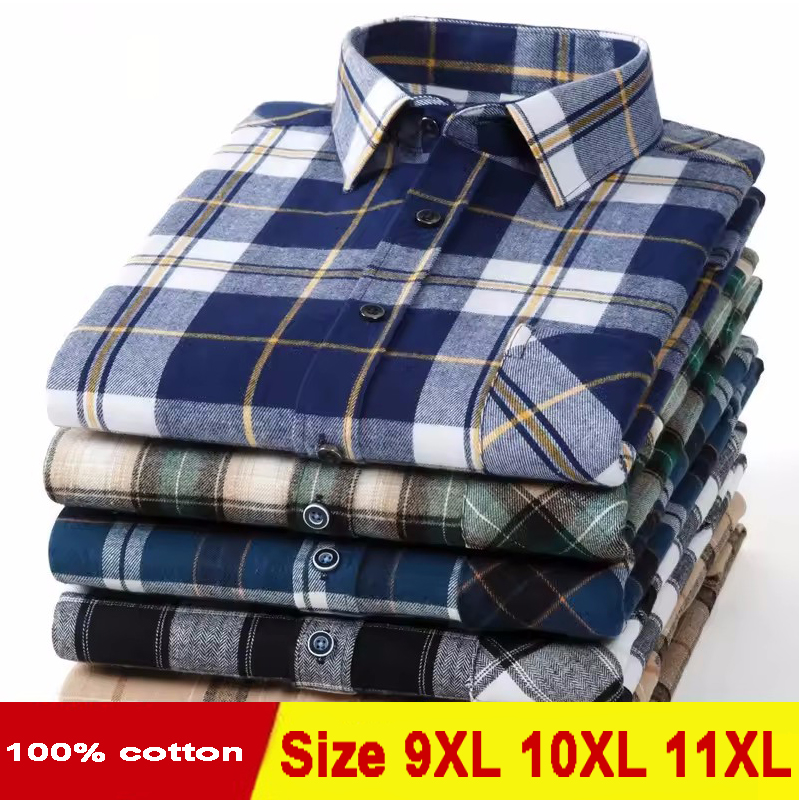 Size 11XL 10XL 9XL Fashion Fla - Flannel Shirt Lined recension och pris