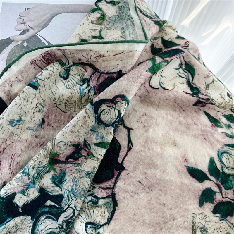 Luxury 135x135cm Silk Wool Sca - Shawl Wrap Winter recension och pris