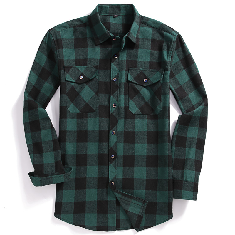 Fall Men's Long-Sleeved Casual - Flannel Shirt Lined recension och pris