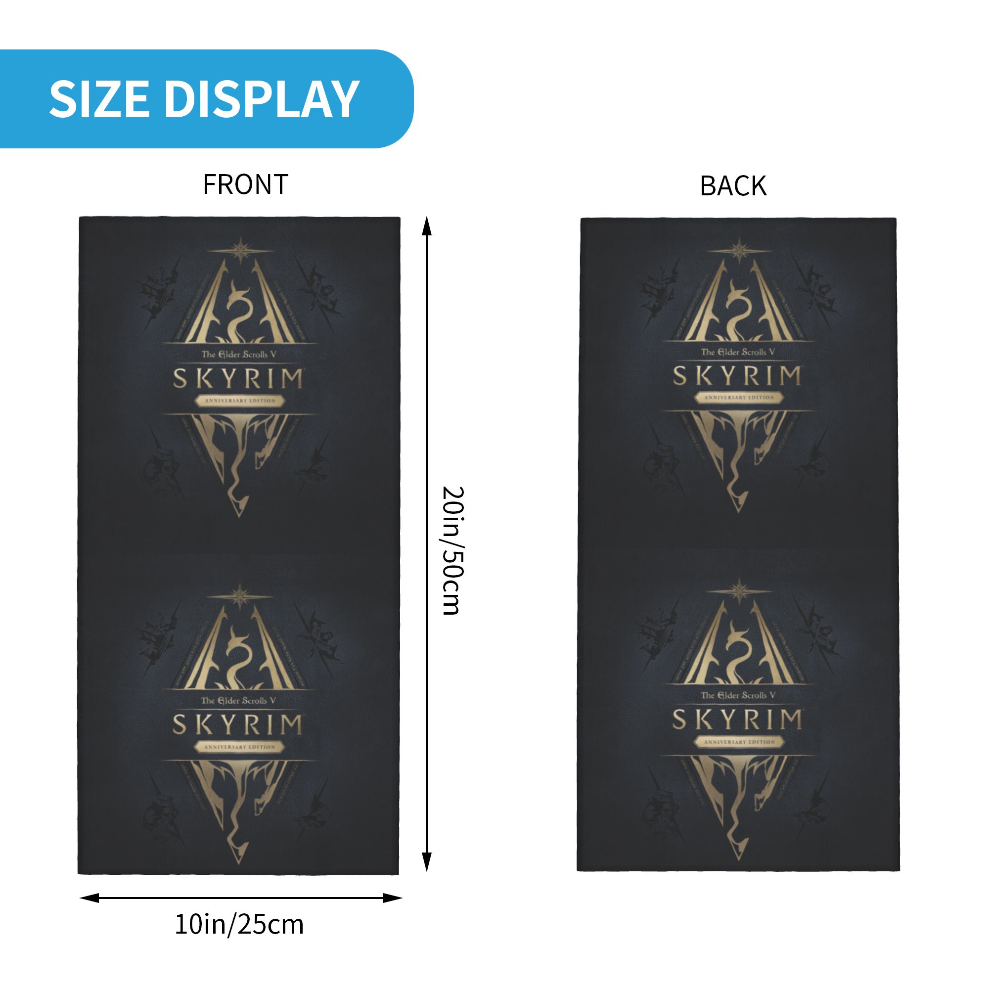 Custom Skyrim Logo Bandana Win - Neck Gaiter Fleece recension och pris