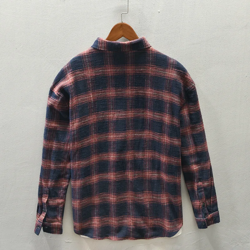 Spring and Autumn New Men 100% - Flannel Shirt Lined recension och pris