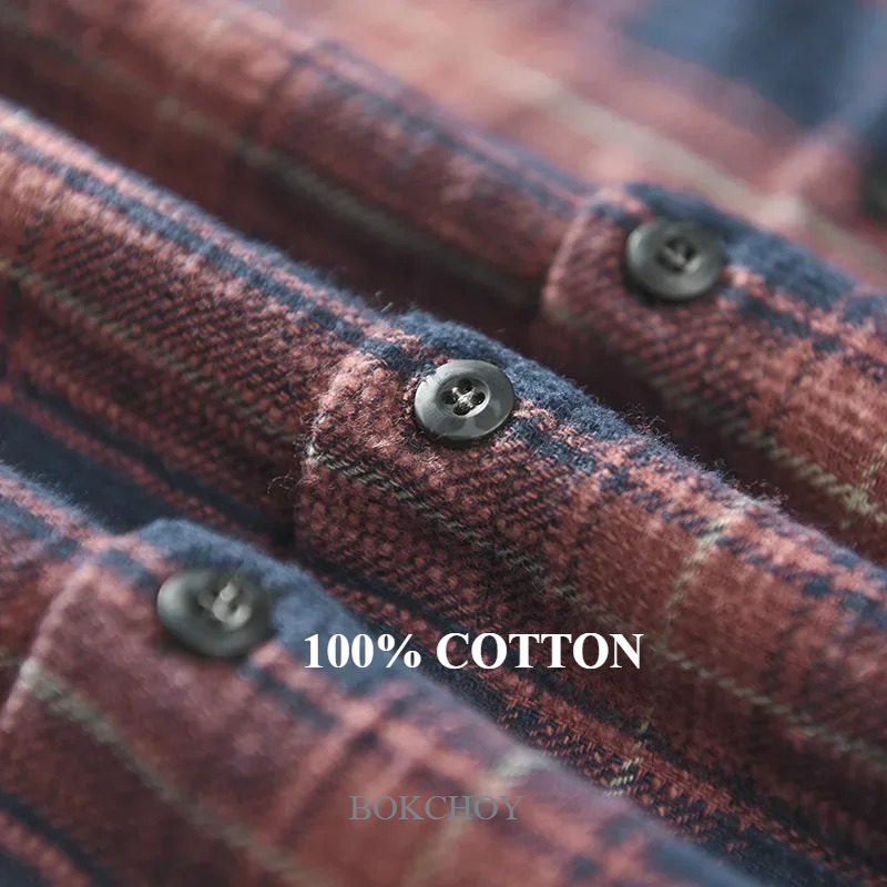 Spring and Autumn New Men 100% - Flannel Shirt Lined recension och pris