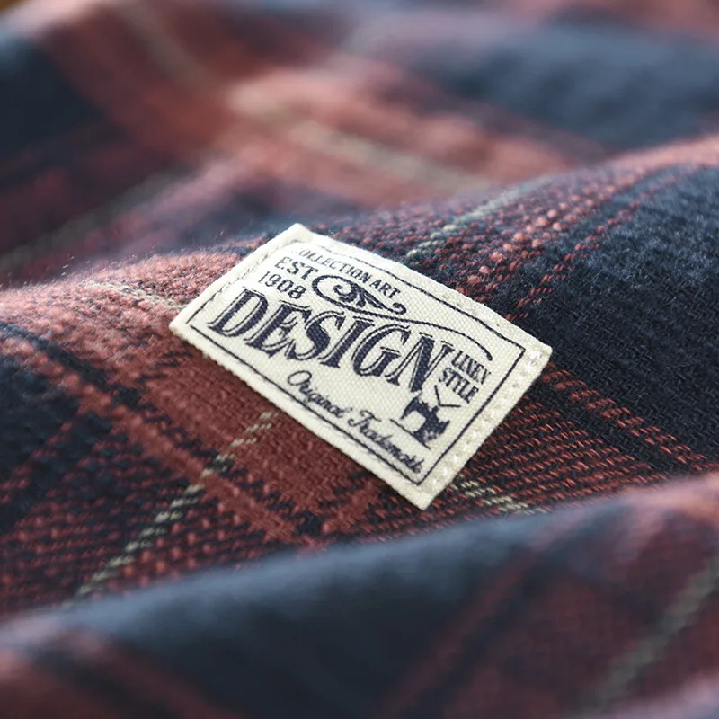 Spring and Autumn New Men 100% - Flannel Shirt Lined recension och pris
