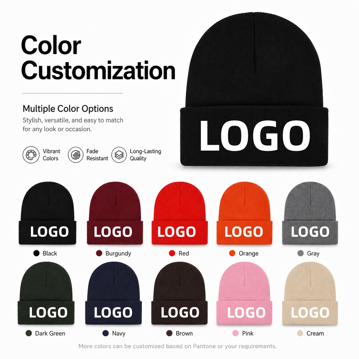 Custom Logo Knitted Beanie Hat - Knit Beanie Hat Warm recension och pris