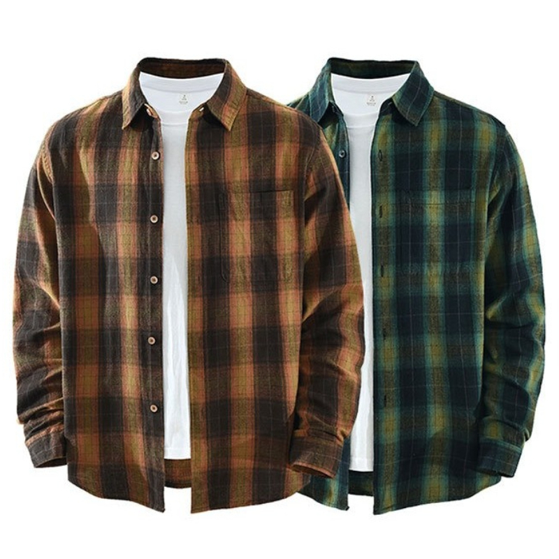 Oversized 100% Cotton Men's Pl - Flannel Shirt Lined recension och pris