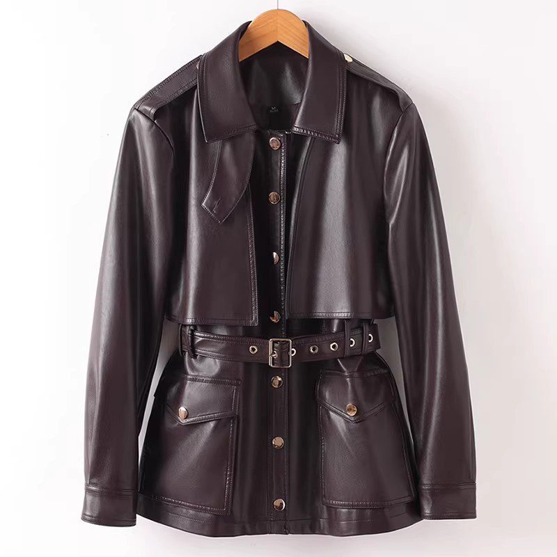 New Women Split Leather Motor  - Down Jacket Packable recension och pris
