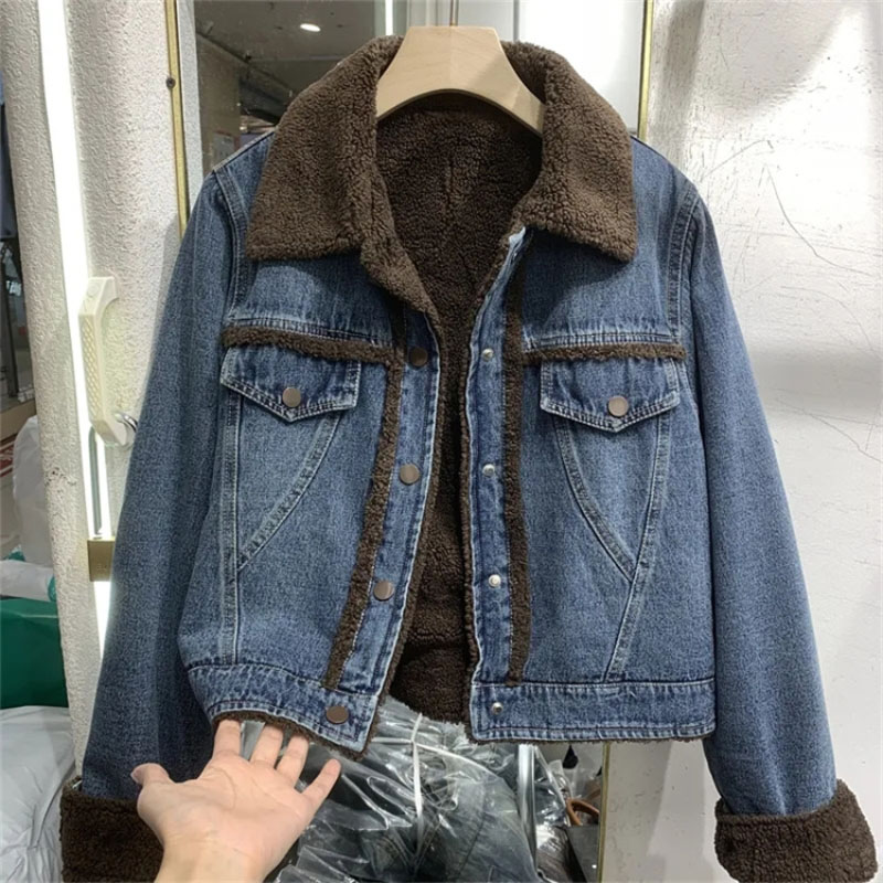 Thickened Denim Winter Coat Co - Down Jacket Packable recension och pris