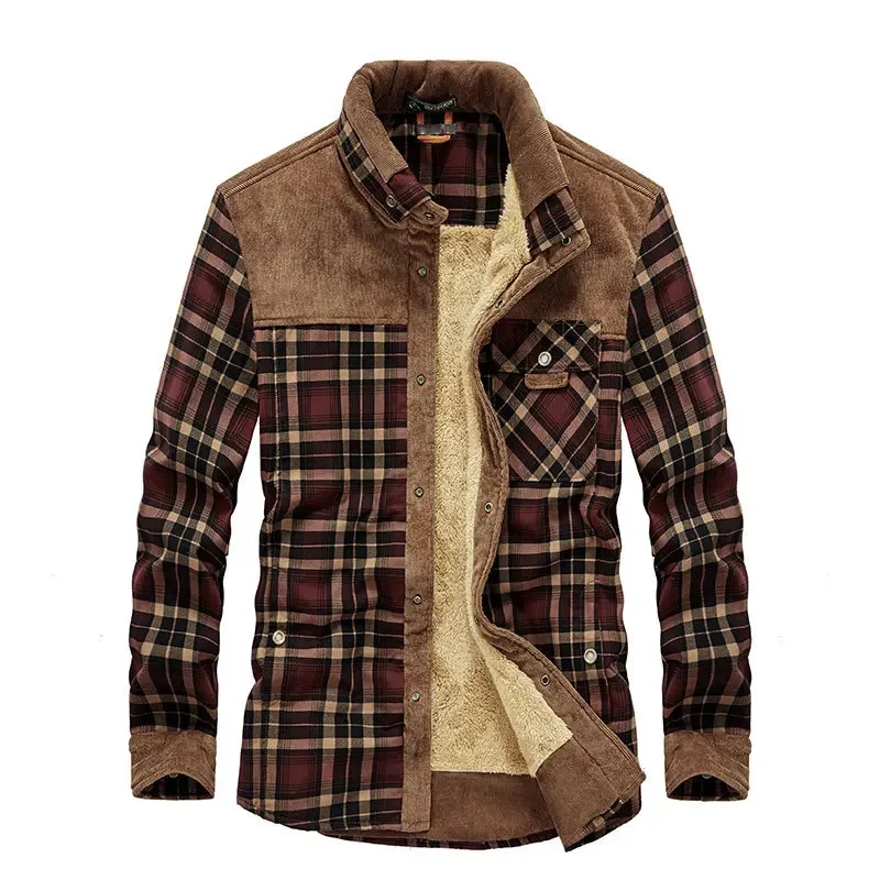 Men Plaid Shirts Winter Jacket - Flannel Shirt Lined recension och pris