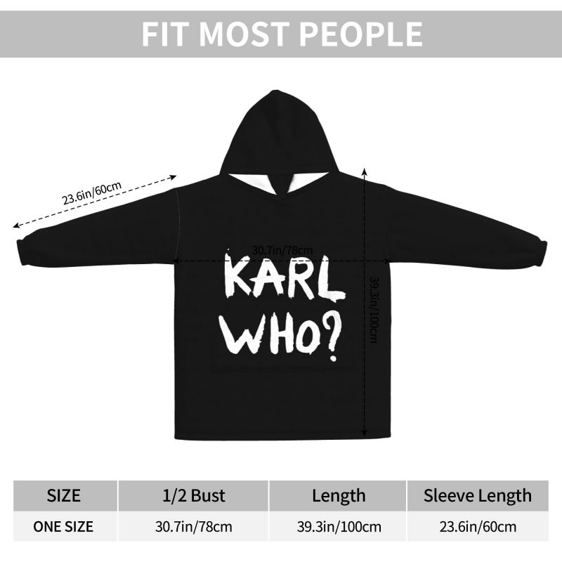 Karl Who Slogan Black Wearable - Sherpa Hoodie Fleece recension och pris